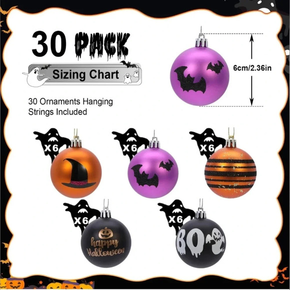 Halloween Tree Balls. New in Box. 36 count. Decore, Decorations - Picture 2 of 6